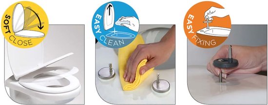 Tiger Blade - Abbatant de WC avec couvercle - Duroplast - Blanc