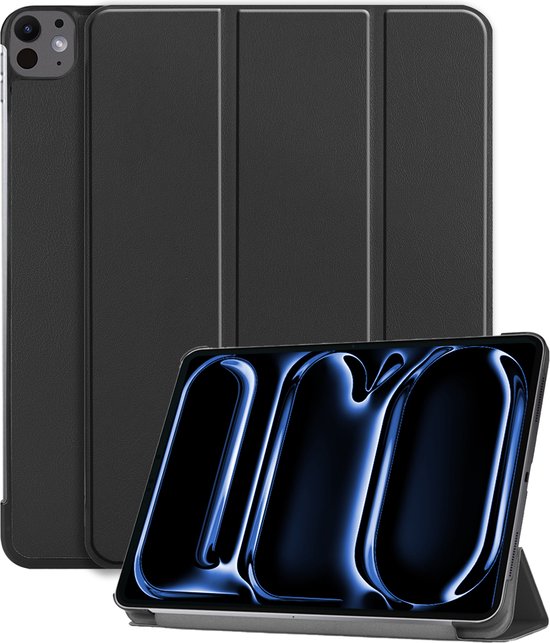 Hoesje - Geschikt voor Apple iPad Pro (2024/2025) - 13 inch - Dun & Stevig - Hardcover Book Case - Trifold Bookcase Hoes - Hard Cover - Tablethoes - Zwart