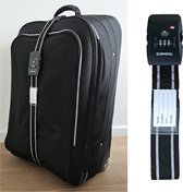 SUNMOOL Kofferriem met TSA Cijfer Slot - Bagage Riem - Luggage Strap - 200 cm - Zwart - 1 Stuk