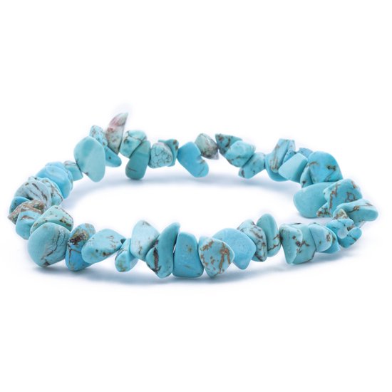 Bixorp Gems - Bracelet de pierres précieuses Turquoise - Bracelet brut de pierres précieuses - Bracelet bleu de pierres naturelles - Cadeau spirituel
