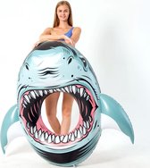 Opblaasbare haaienvlotter voor zwembad - Ride on Pool Party Lounge Speelgoed voor Kinderen Volwassenen - Gigantische Opblaasbare Zwemring Zwembad Float Zomer Water Fun - Floaties met haai-thema