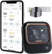INKBIRD Vleesthermometer Bluetooth&Wi-Fi BBQ-thermometer APP-bediening Temperatuuralarm en Timer USB Oplaadbaar met 4 sondes Geschikt voor Oven Barbecue of Smoker