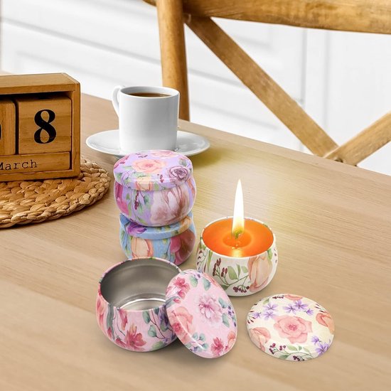 Lot De 6 Pots à Bougies En Métal Avec Couvercles - Idéal Pour DIY, Rangement Ou Décoration Maison - Résistants Et Hermétiques