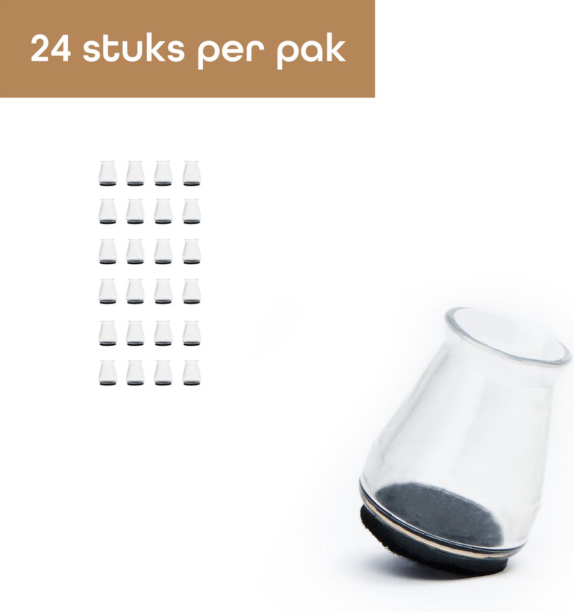 Baulk® - Stoelpoot beschermers – Stoelpootdoppen – Stoeldoppen – Transparant – Anti-kras – XS – 1.2cm tot 2cm