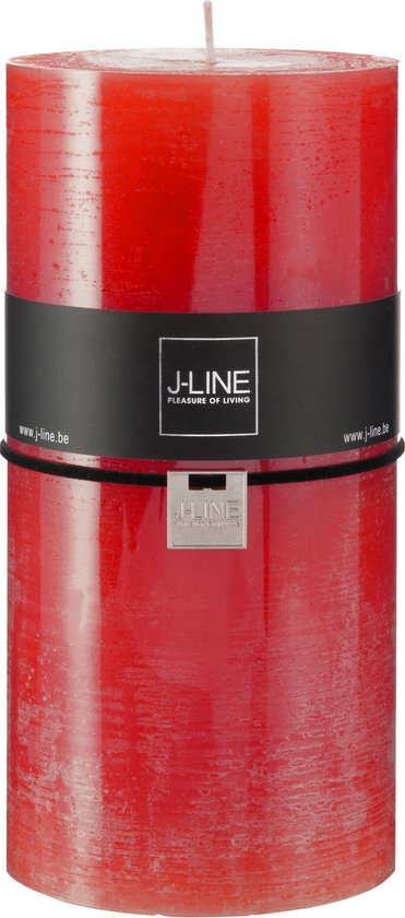 J-Line cilinderkaars - rood - XXL - 6 stuks - 140U