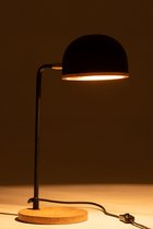 J-Line tafellamp Evy - ijzer/hout - zwart/naturel