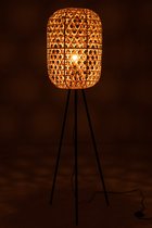 J-Line Lamp Staand Tripod Rond Bamboe Metaal Naturel/Zwart
