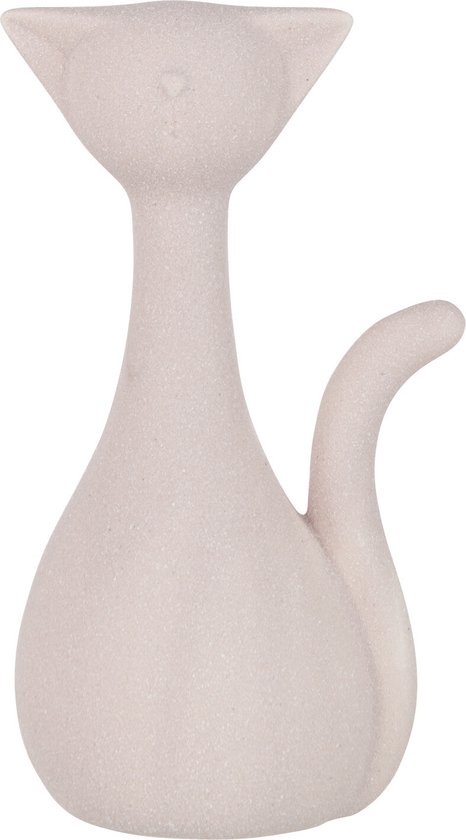 J-Line Chat Minou Ceramique Rose Clair Large