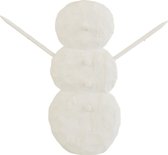 J-Line Figurine Sneeuwman Hout Wit