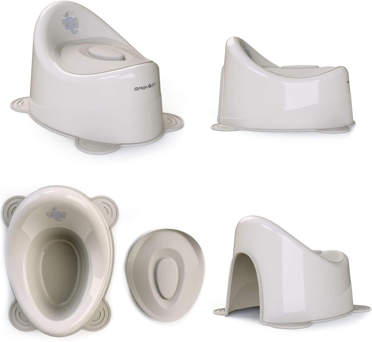 Goedkoopste Kinderpotje met deksel, snail, antislip kindertoiletten, kindertoilet, nachtpot voor kinder/wc-bril pot, potje meisjes, anatomieh kinderpotje jongens, babyaccessoires Grijs