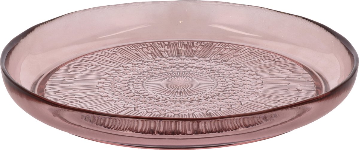 BITZ Kusintha Glazen bord Dia 25 cm Pink