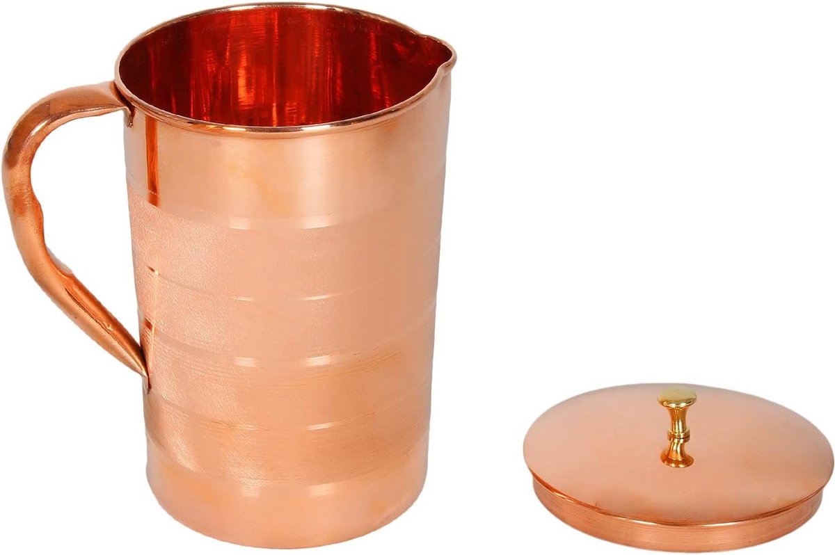 Luxe puur koperen kan met 4 glaasjes goud — cadeau in Koken & Dineren - foto 4