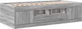 vidaXL - Slaapbank - met - lades - zonder - matras - 90x200 - cm - grijs - sonoma - eiken