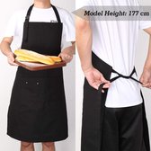 schort, grillschort en kookschort van professionele kwaliteit met verstelbare nekband en twee zakken, gemaakt van 100% katoen 70 x 85 cm