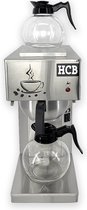 HCB® - Professionele Horeca Koffiezetapparaat - 2 x 1,8 liter - 230V - RVS / INOX - Filter machine voor koffie - Filtermachine - Filterkoffie - 20.5x40.5x45.5 cm (BxDxH) - 9 kg