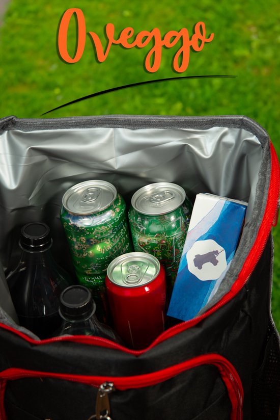 Oveggo Coolpack - Koeltas Rugzak - Waterdichte Isolatie - Koelrugzak - Groot Volume - Duurzaam Rood-Zwart Design - Comfortabele Schouderbanden - Ideaal voor Camping & Picknick van Oveggo — afbeelding 3