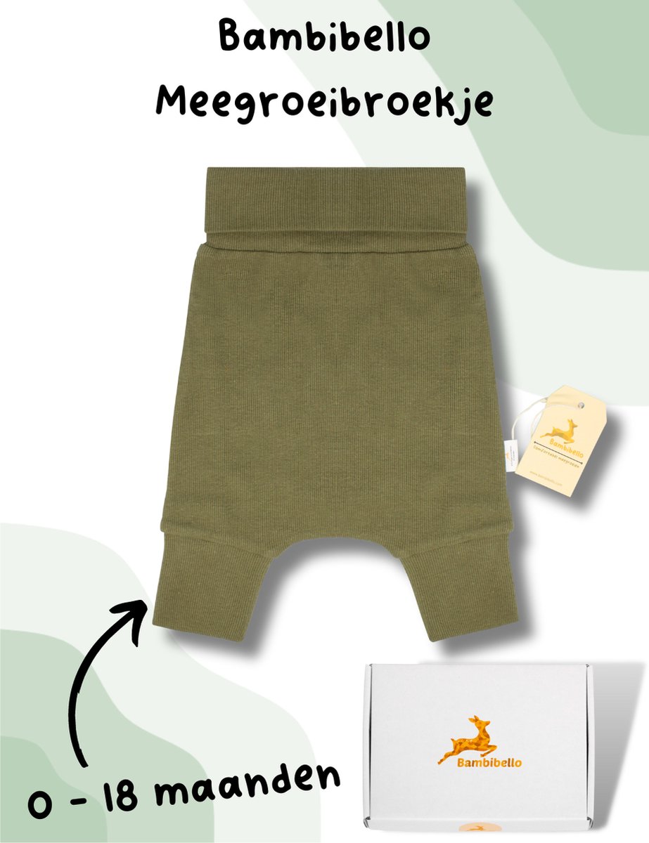 Goedkoopste Bambibello broekje - Meegroeibroekje - Groen - 0 tot 18 maanden - Kraamcadeau - Broekjes - Baby Kleding Jongens - Baby Kleding Meisjes