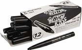 Kleurstiften - Viltstiften - Stiften Dikke Punt - Zwart - Lijndikte: 3mm - Visa Color - 12 Stuks