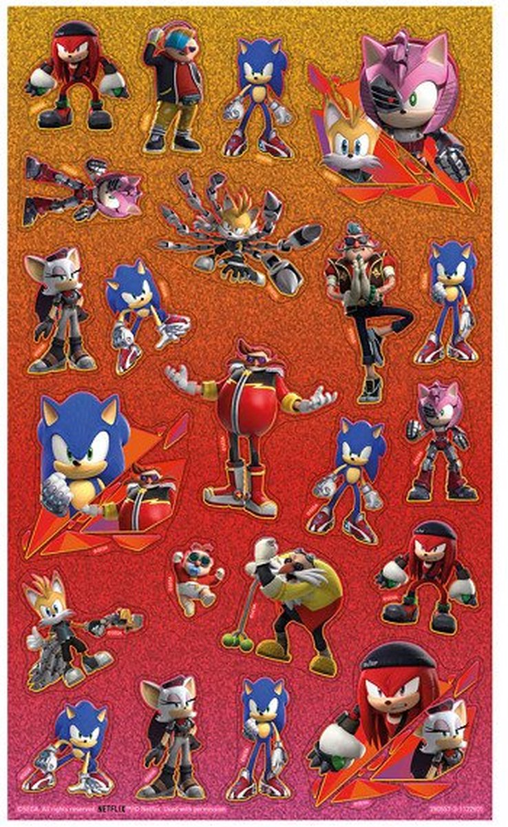 Sonic Prime stickers Totum XL super sticker set 7 vellen incl. luxe metallic en laser stickers 38 x 36 cm - cadeau jongens vanaf 4 jaar — afbeelding 17