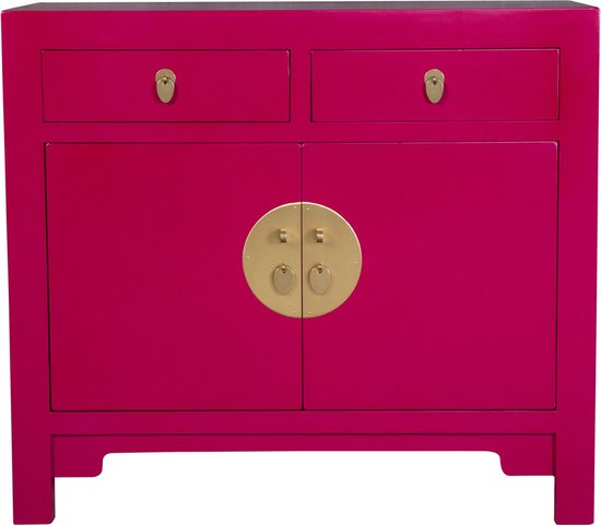 Fine Asianliving Chinese Kast Fuschia Royale - Orientique Collection B90xD40xH80cm Chinese Meubels Oosterse Kast