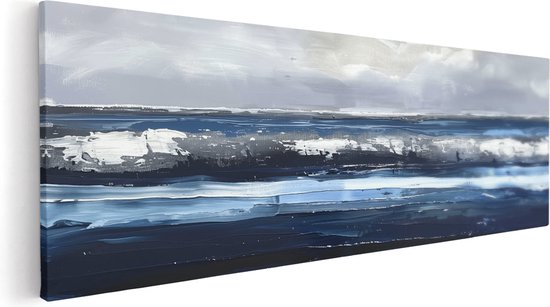 Artaza Canvas Schilderij Abstract Kunstwerk van de Oceaan - Foto Op Canvas - Canvas Print