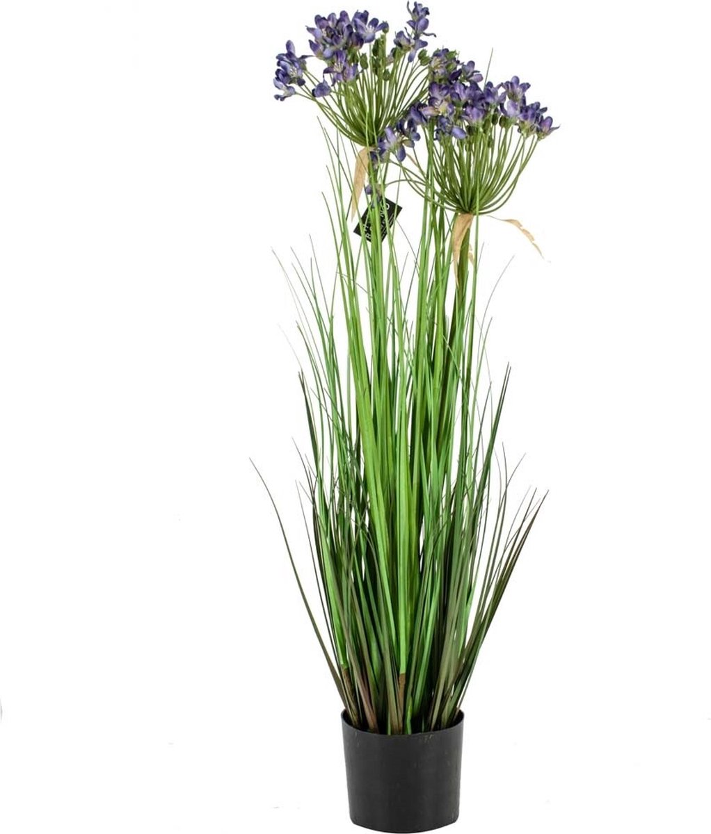 homebound by ky Kunstplant gras allium | 80cm | kunstgras paars sierui Groen