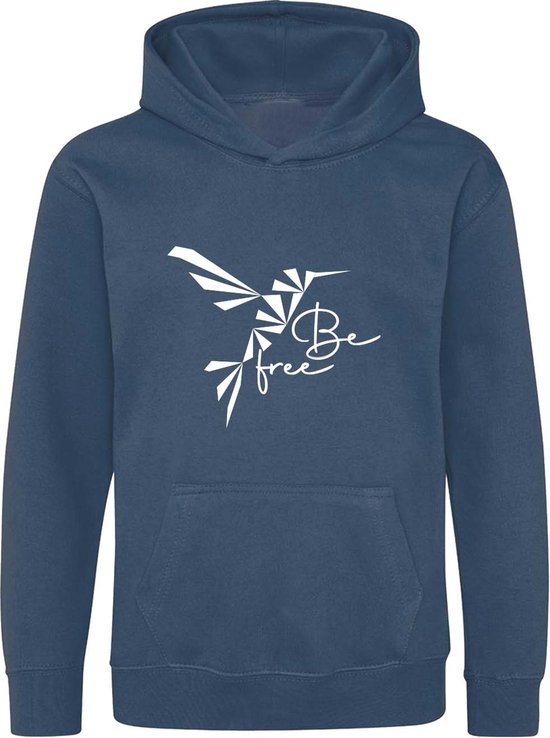 Be Friends Hoodie - Be free bird - Dames - Blauw - Maat XL