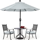 270 cm parasol voor buiten, waterafstotende bespanning, tuinparasol, marktparasol, lichtgrijs