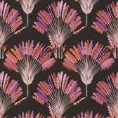 Papier peint Nature Profhome 377083-GU papier peint intissé lisse avec motif floral noir mat orange violet rose 5,33 m2
