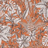 Papier peint Nature Profhome 375204-GU papier peint intissé légèrement texturé dans un style rétro orange mat blanc marron 5,33 m2