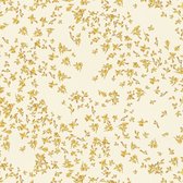 Papier peint Fleurs Profhome 935855-GU papier peint intissé légèrement texturé avec motif floral beige doré brillant 7,035 m2