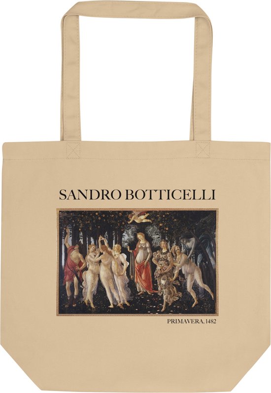 Sandro Botticelli 'Primavera' ("Primavera") Beroemde Schilderij Tote Bag | 100% Katoenen Tas | Kunst Tote Bag | Naturel