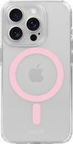 Coque de téléphone Holdit adaptée à l' iPhone 15 Pro, étui magnétique en silicone (transparent/rose)