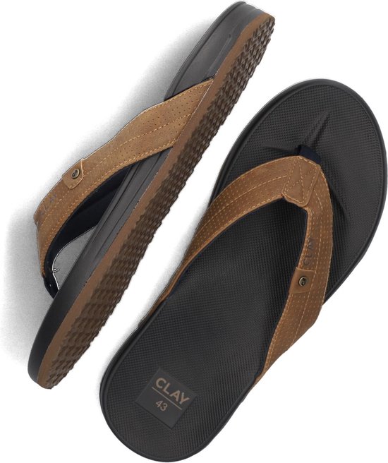 CLAY Clay004 Slippers - Heren - Cognac - Maat 44