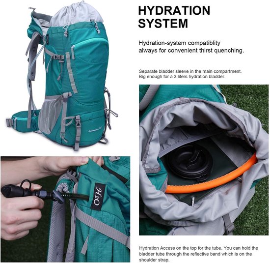 MYMM Trekkingrugzak, 50 l/80 l, wandelrugzak, dagrugzak, waterdicht