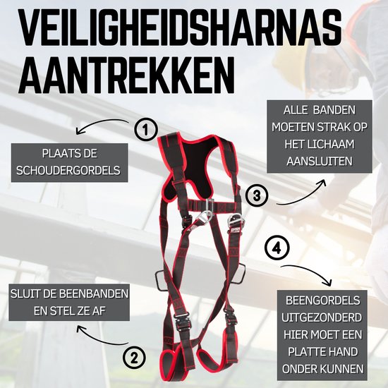 Kratos Valbeveiliging Harnas - Complete Set - Standaard Plus - Daken | S-L