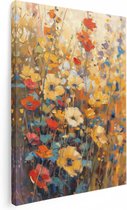 Artaza Peinture sur Toile Oeuvre de Fleurs dans un Champ - 90x120 - Décoration murale - Photo sur Toile - Impression sur Toile