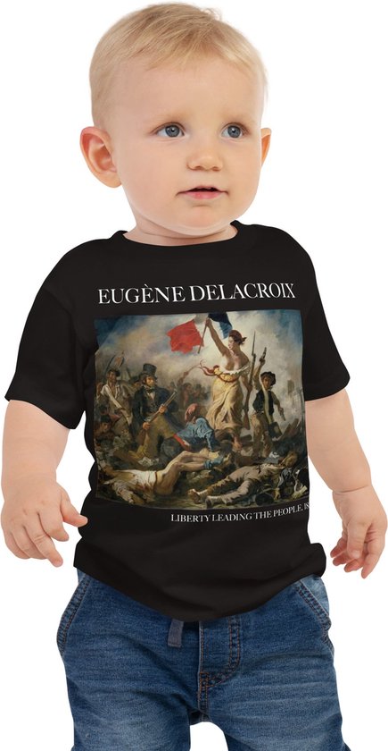 Eugène Delacroix 'Vrijheid leidt het volk' ("Liberty Leading the People") Beroemde Schilderij Baby Kleding Meisjes | 100% Katoen | Kunst Baby Kleding Jongens | 18-24m