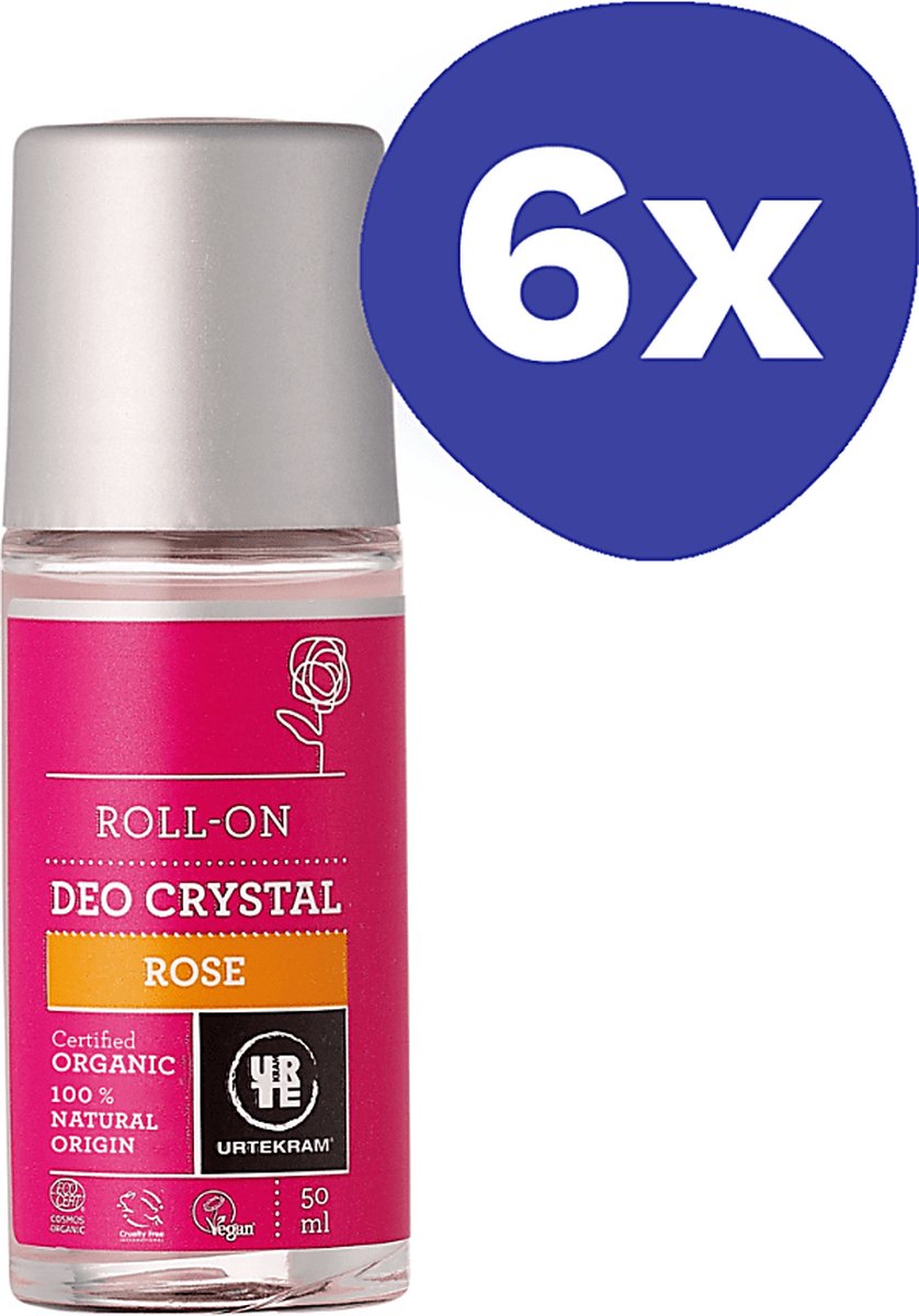 Goedkoopste Urtekram Deoroller Rozen Crystal (6x 50ml