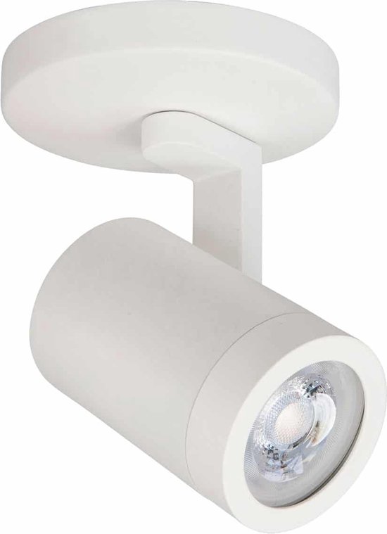 Moderne Halo spot | 1 lichts | wit | metaal | GU10 | Ø 10 cm | zwenk- en kantelbaar | hal / slaapkamer | modern design