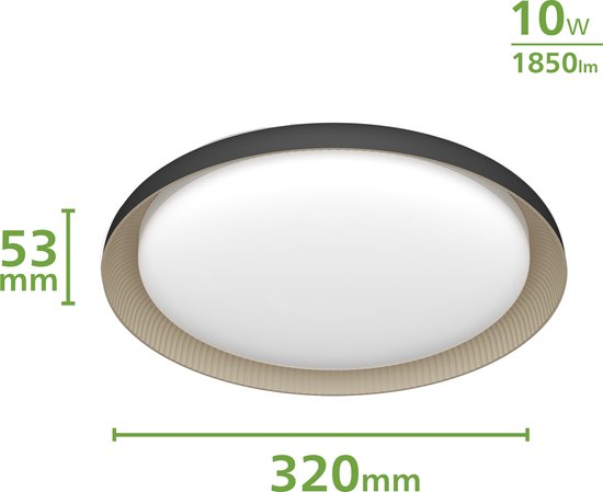 Philips Hanno Plafondlamp, LED-lamp met SceneSwitch Lichttechnologie, 24W, Dimbare verlichting, 2800lm, Warmwit Licht: 2700K, EyeComfort, Eenvoudig te Installeren, IP20, Wit