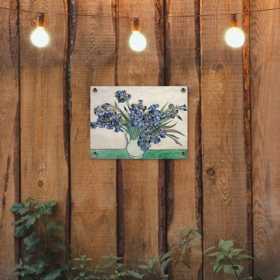 Affiche de jardin Vincent van Gogh 2 - Nature morte aux iris - Peinture de Vincent van Gogh Affiche de jardin toile lâche 40x30 cm - Toile de jardin/Toile d'extérieur/ Peintures pour l'extérieur (décoration de jardin)