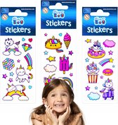 Set van Kleurrijke Stickers Vrolijke Eenhoorn, Stickers voor Kinderen