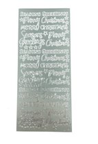 Feuille d'autocollants argentés 4117 Joyeux Noël / Vœux de saison