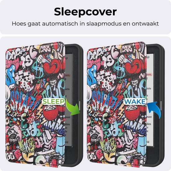 Hoesje Geschikt voor Kobo Clara Colour Hoesje Luxe Bescherm Case - Hoes Geschikt voor Kobo Clara Colour Hoes Book Cover - Graffity van Hoesje  — afbeelding 4