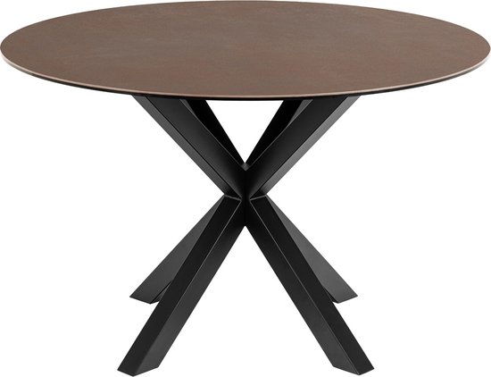 Eettafel Rond Ø120cm - Bruin Keramiek - 2-4 Personen - Axel - Giga Living