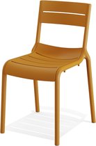 Chaise de terrasse Plastique Jaune - Empilable - 55x49x82cm