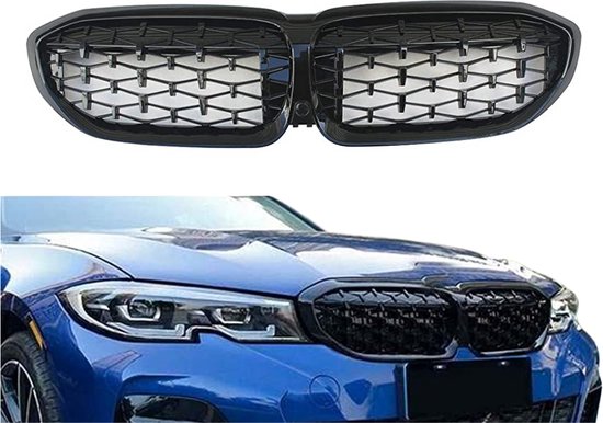 Bmw 3 Serie G20 G21 Sport Grill Nieren Glans Zwart M Look Enkele Spijl
