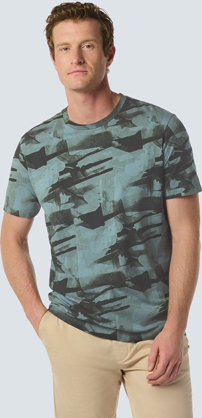 No Excess Mannen Dynamisch T-Shirt Met Abstracte Camouflageprint
