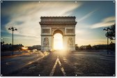 Muurdecoratie Parijs - Arc de Triomphe - Zon - 180x120 cm - Tuinposter - Tuindoek - Buitenposter